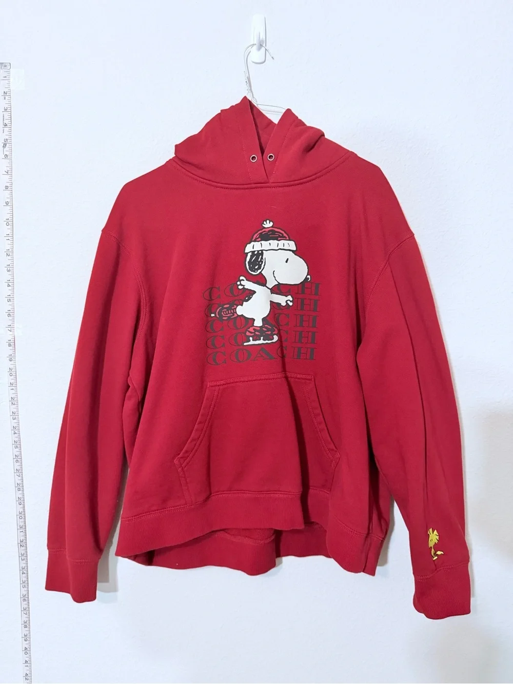 Coach Red Snoopy Graphic Pullover Hoodie